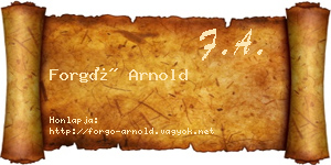 Forgó Arnold névjegykártya