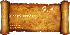 Forgó Arnold névjegykártya