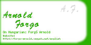 arnold forgo business card